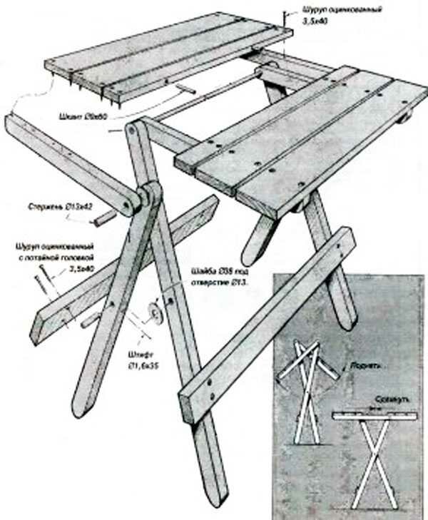 складной стол чертеж