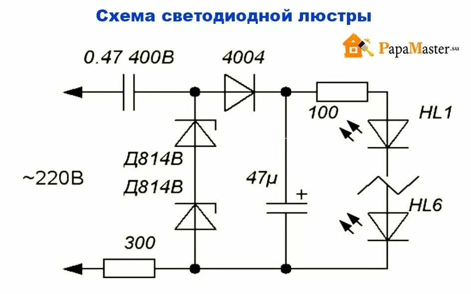 ремонт блока питания светодиодного светильника