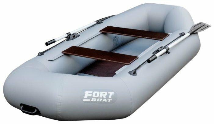 лодка гребная fort boat 260 lt, надувная, серый фото