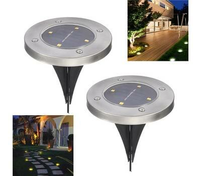 садовый светильник на солнечной батарее solar pathway lights, 2 шт фото