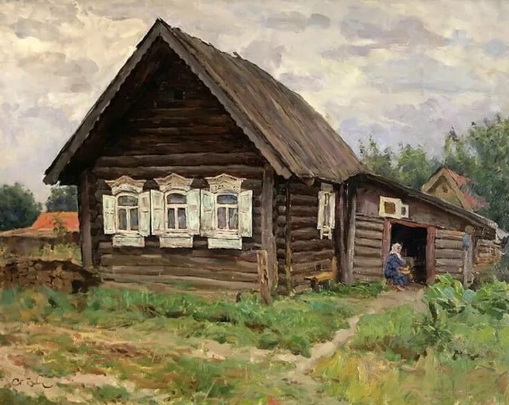 изба в деревне фото