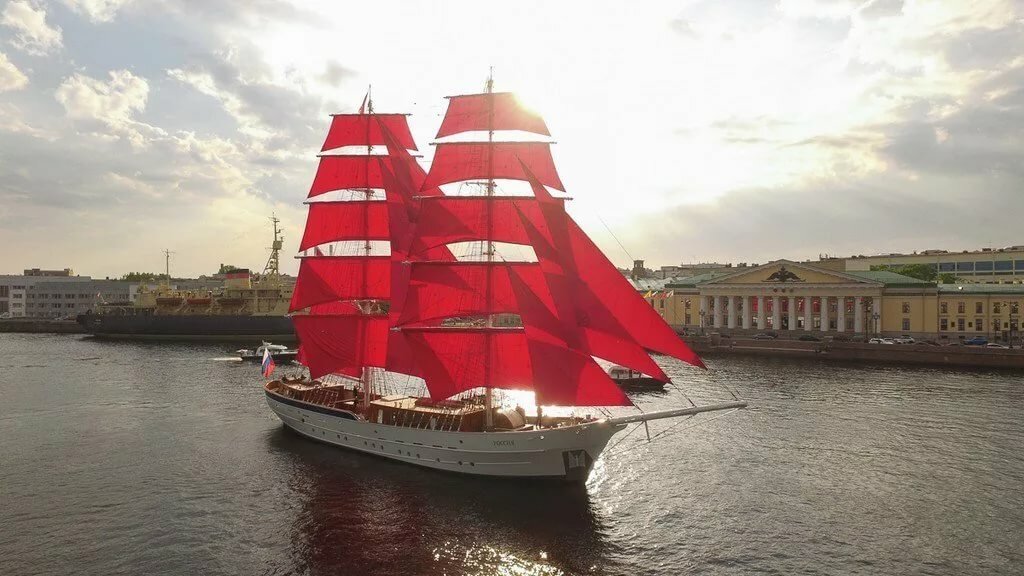 корабль с алыми парусами фото