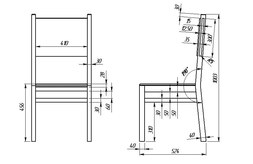 детский стул чертеж