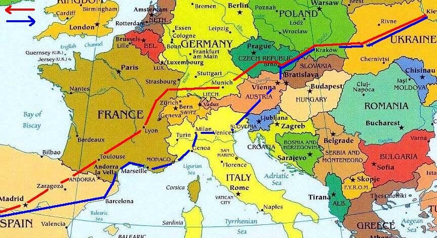 карта европы фото