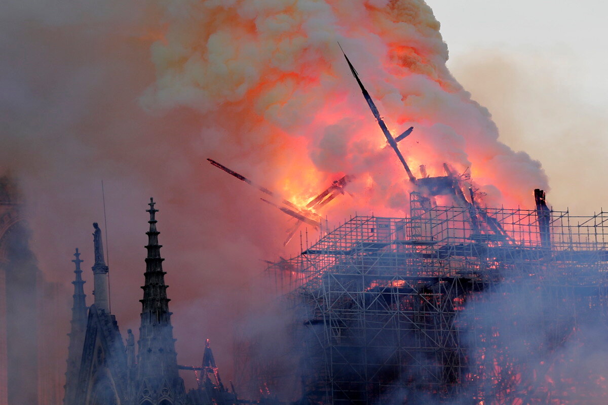 пожар в соборе парижской богоматери 2019 фото
