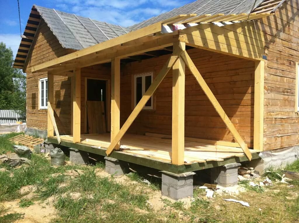 построить веранду своими руками к деревянному дому