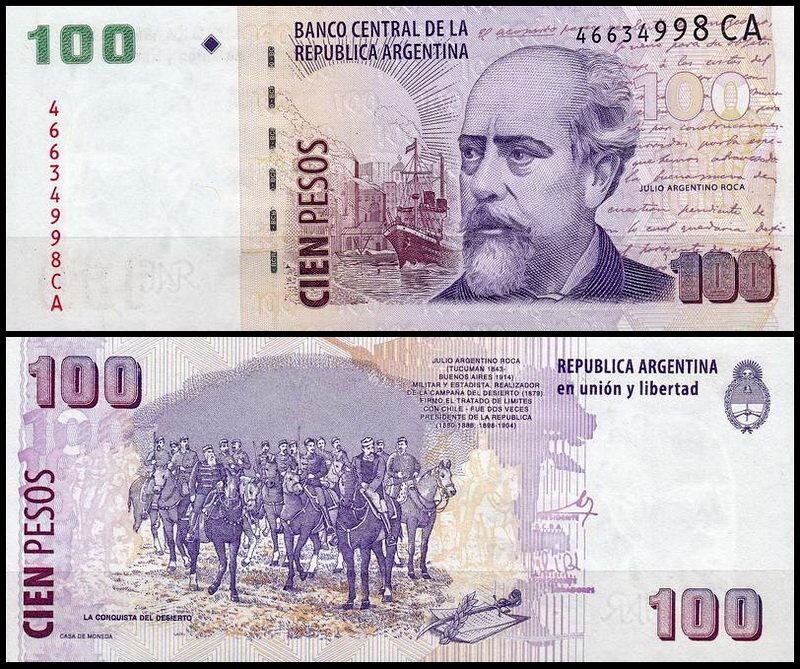аргентина 100 песо 2003 фото