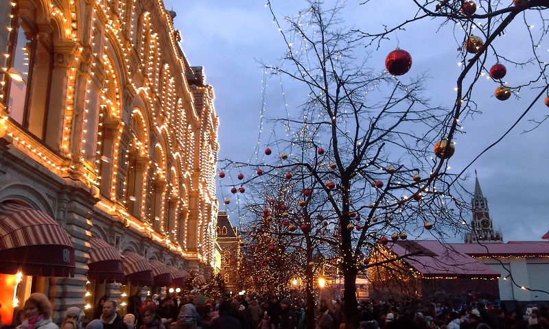 новогодние улицы москвы фото
