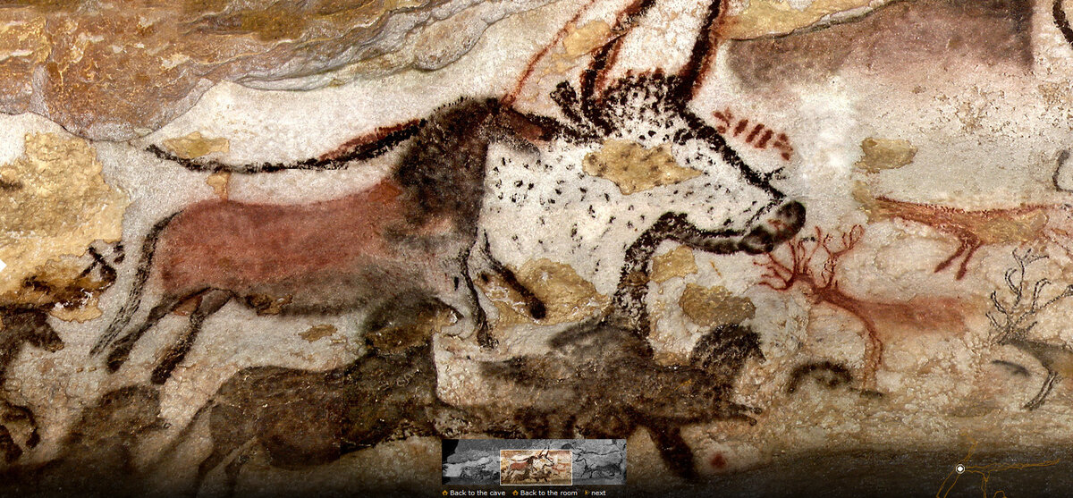 Сцена с раненым бизоном и охотником рисунок первобытного времени объяснение