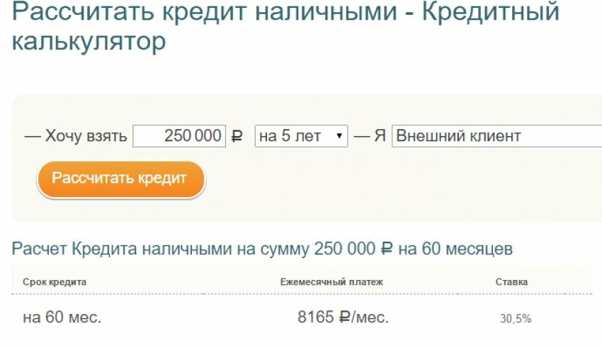 рассчитать кредит фото