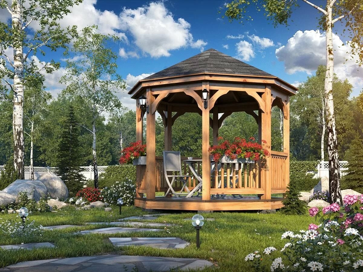 wooden gazebo беседки фото