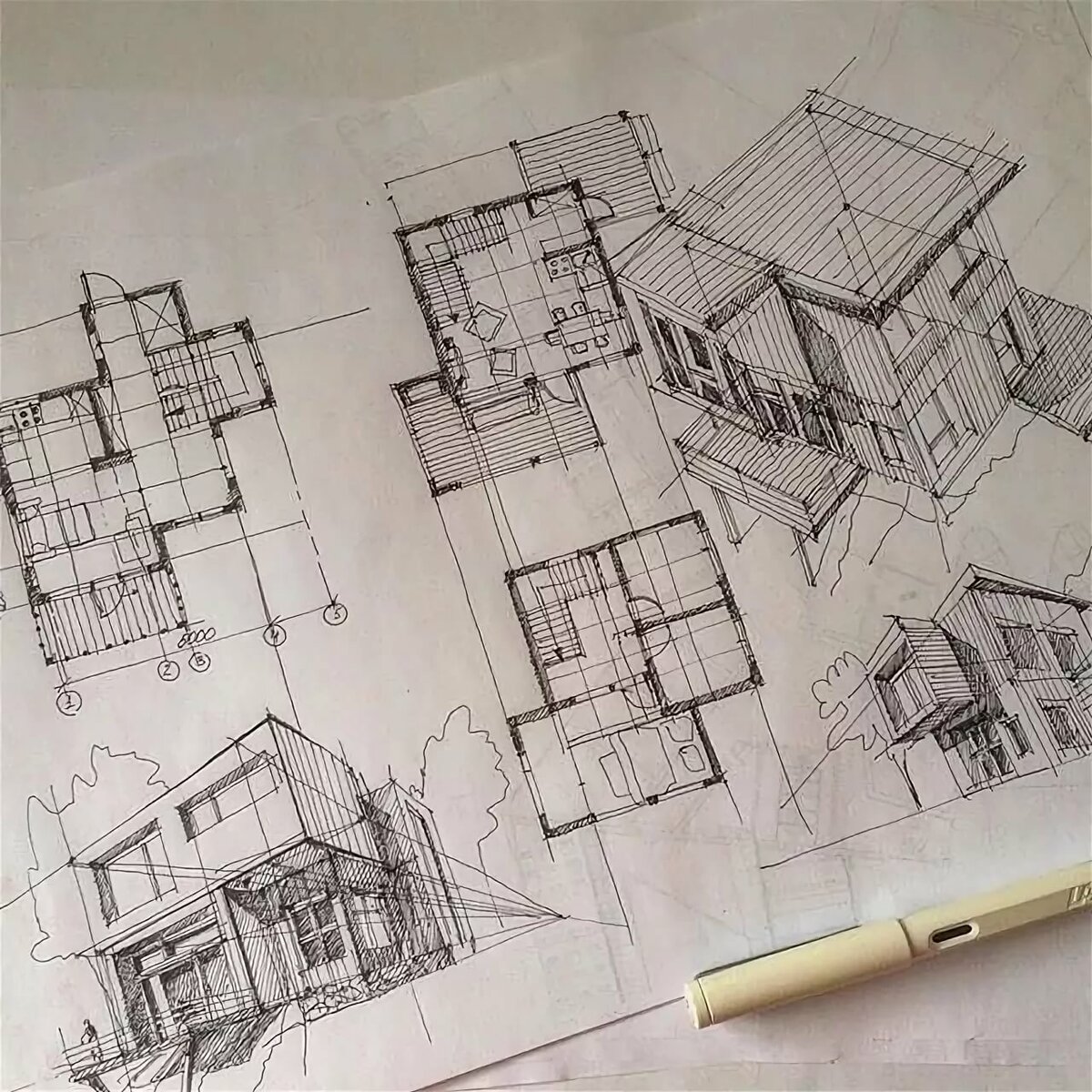 архитектурные эскизы фото