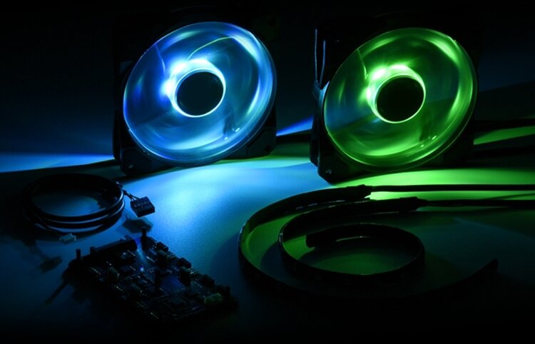 sharkoon sk3 rgb сталь, стекло, пластик 2x120mm fan rgb фото