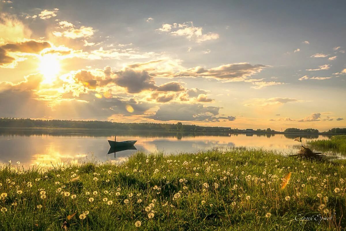 фото заката на природе в деревне фото