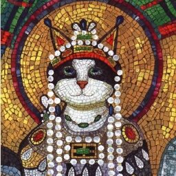 картина кот и мозаики фото