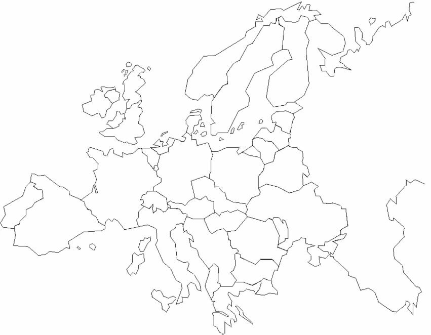 Blank map of europe