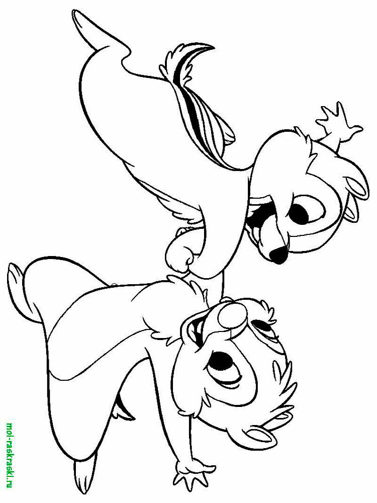 Чип И Дейл Раскраска Распечатать