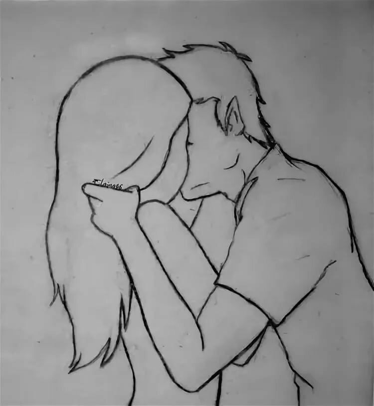 Рисунок пара влюбленных легкие