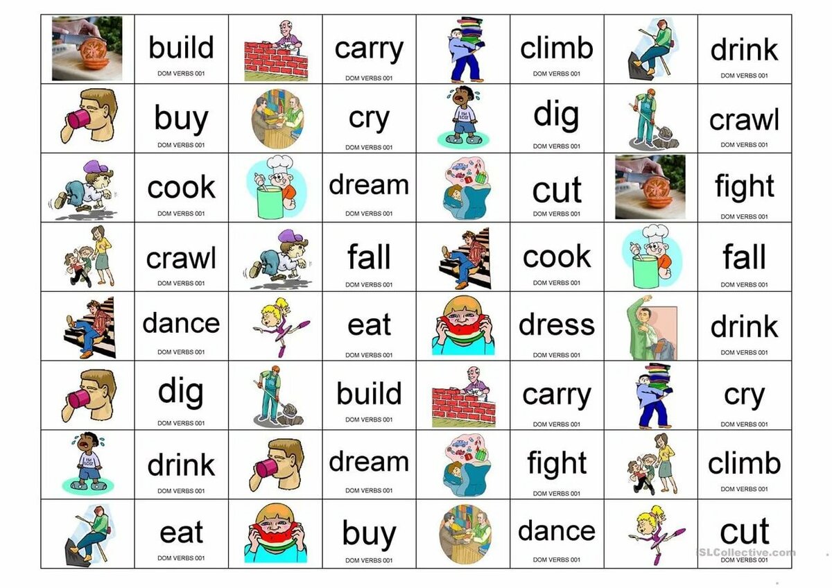List of verbs for kids