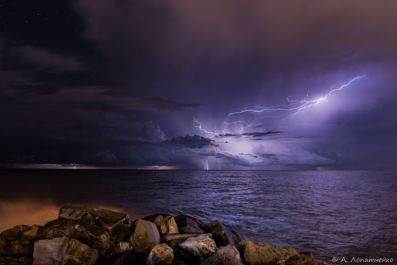 гроза на море фото
