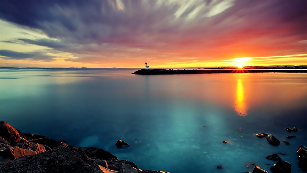 море на закате фото
