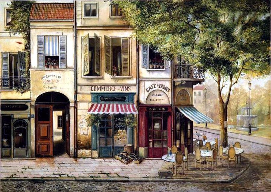 fabrice de villeneuve парижское кафе фото