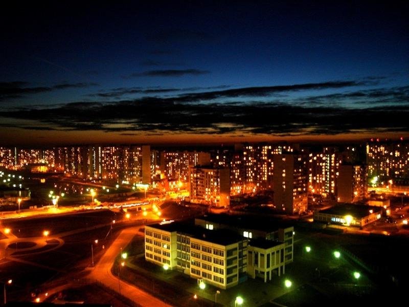 город видное ночью фото