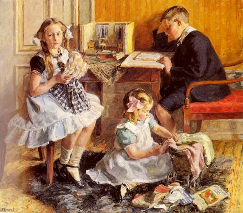 дети играют живопись фото
