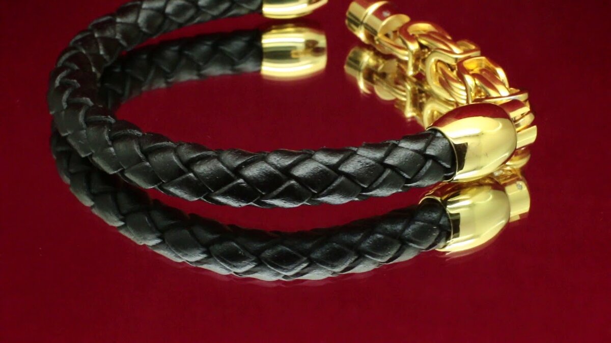 браслет кожаный bgc77-23\golden cross\ - l - фото