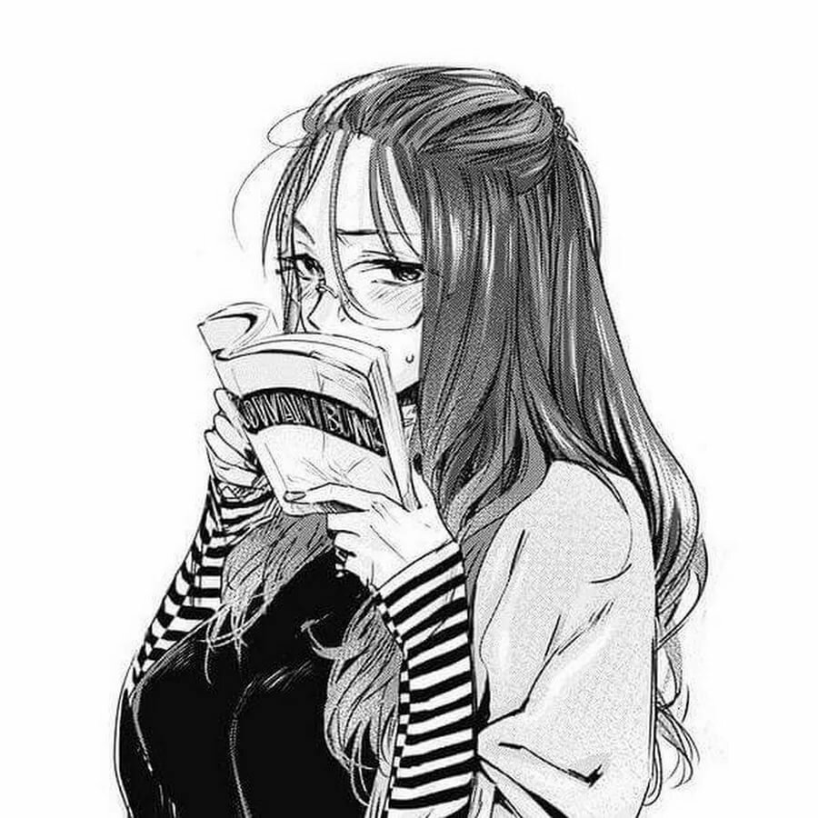 Аниме картинки на аву черно белые девушки