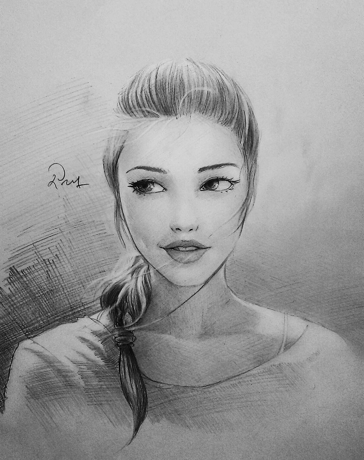 Картинки девушек их лица нарисованы карандашом