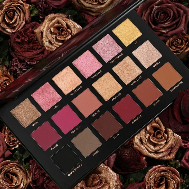 палетка теней huda beauty rose фото