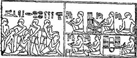 Податное управление. Рисунок на гробницы Древнею царства.