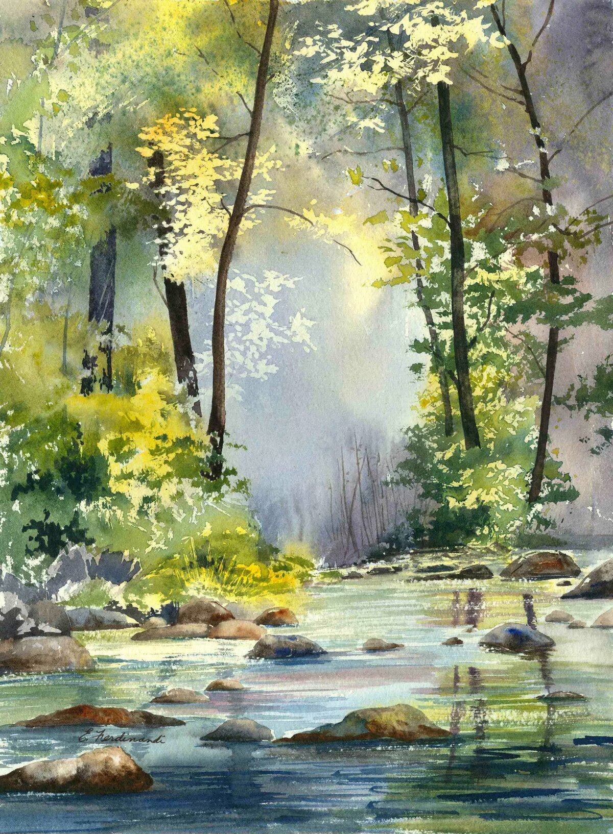 акварель пейзаж фото