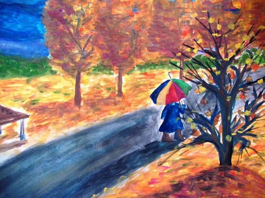 Картинки осень с дождем детские