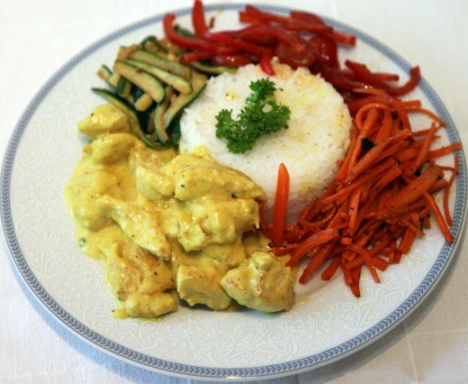 паста с курицей карри фото
