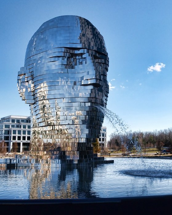 скульптура-фонтан metalmorphosis, сша фото