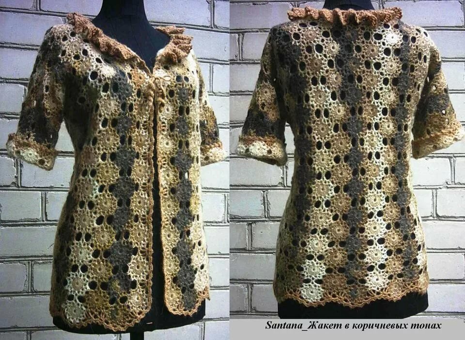 кардиган крючком из мотивов кардиган крючком из мотивов фото