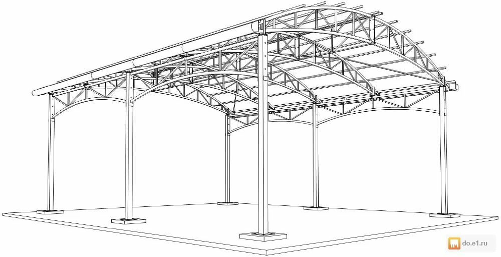схема навеса под машину