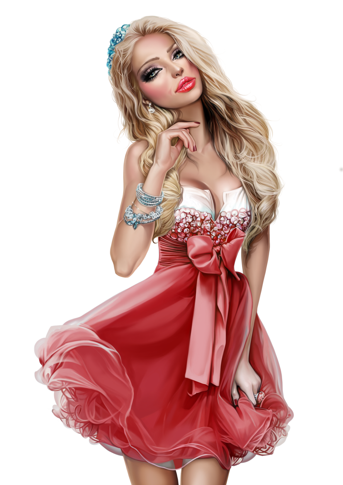 Картинка красавиц девушек нарисованная