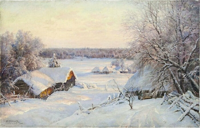 картина зимний пейзаж фото