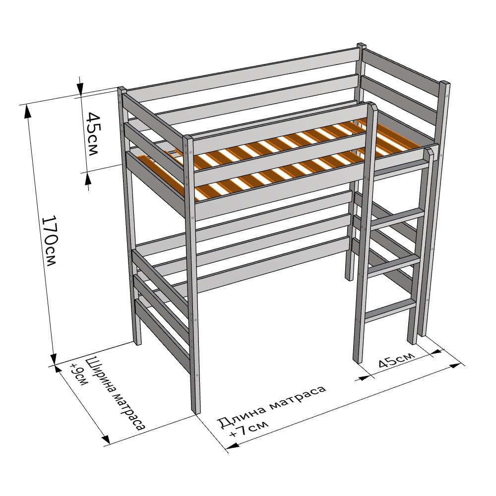 кровать чердак своими руками чертежи и размеры