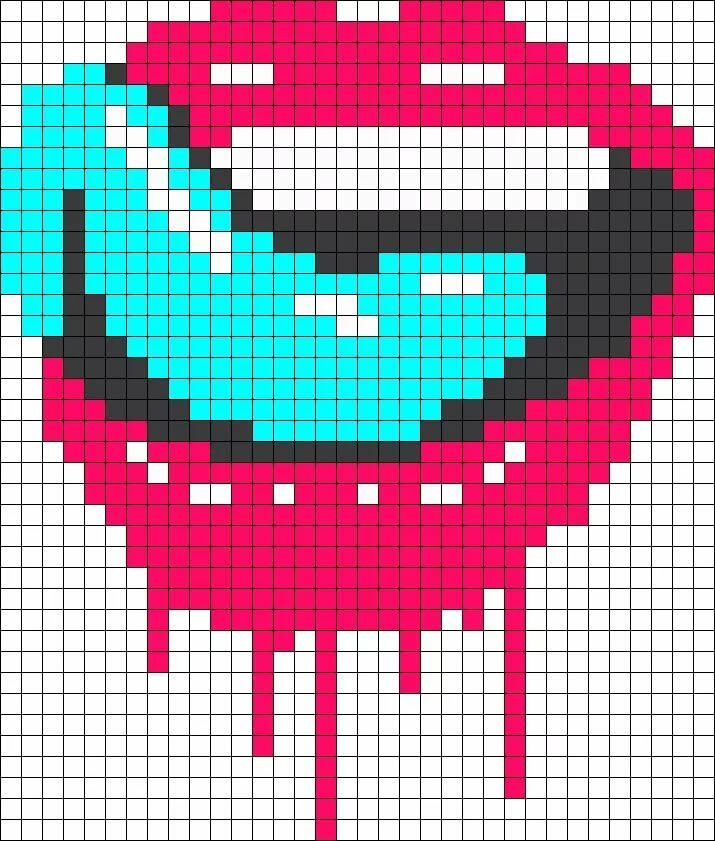 Кавайные картинки по клеточкам еда