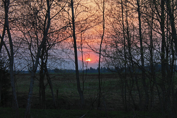 полыхает закат