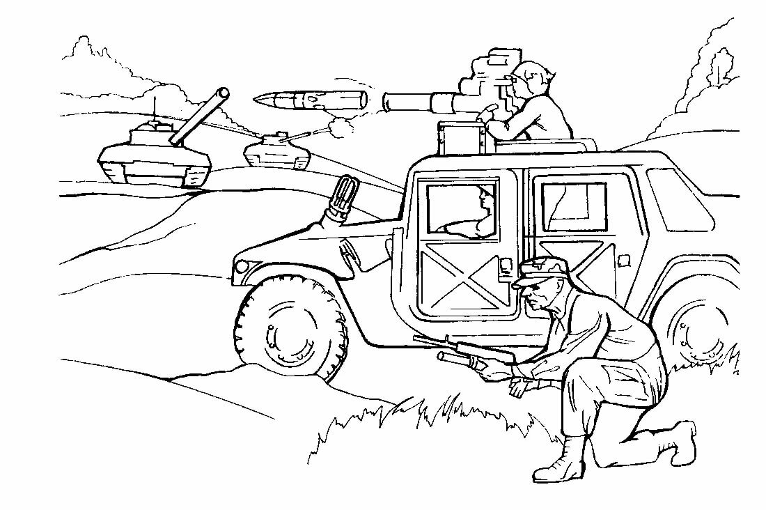 раскраска военная техника фото