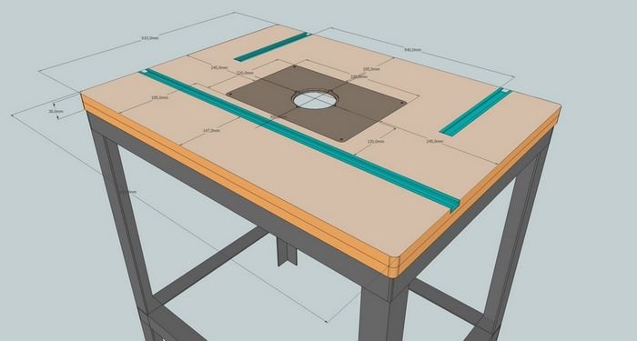 чертежи фрезерного стола под ручной фрезер