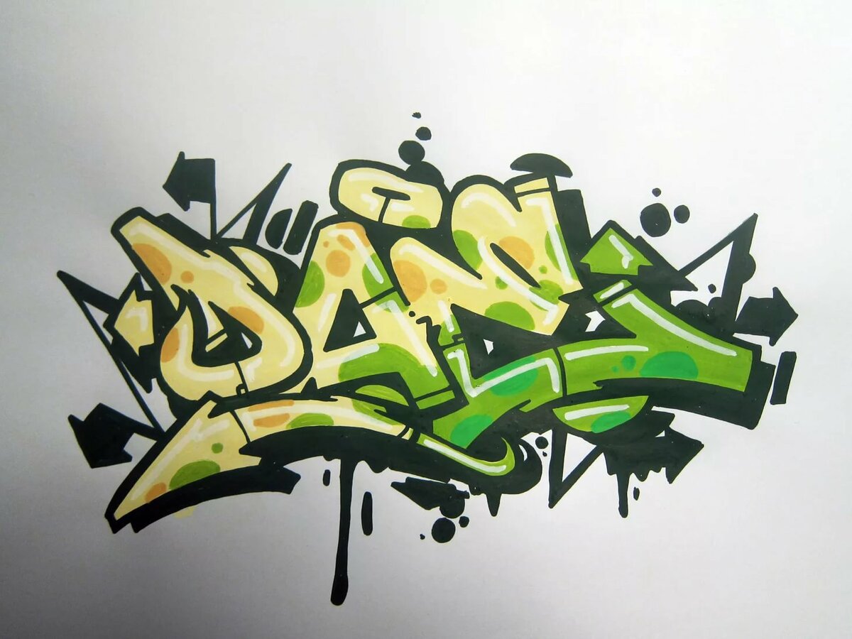 Картинка граффити на листе