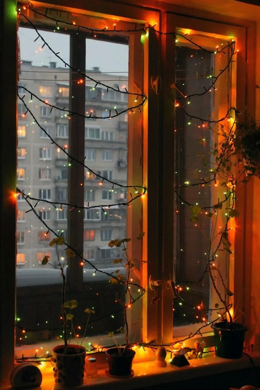 Как Украсить Окно Гирляндой Фото фото 5