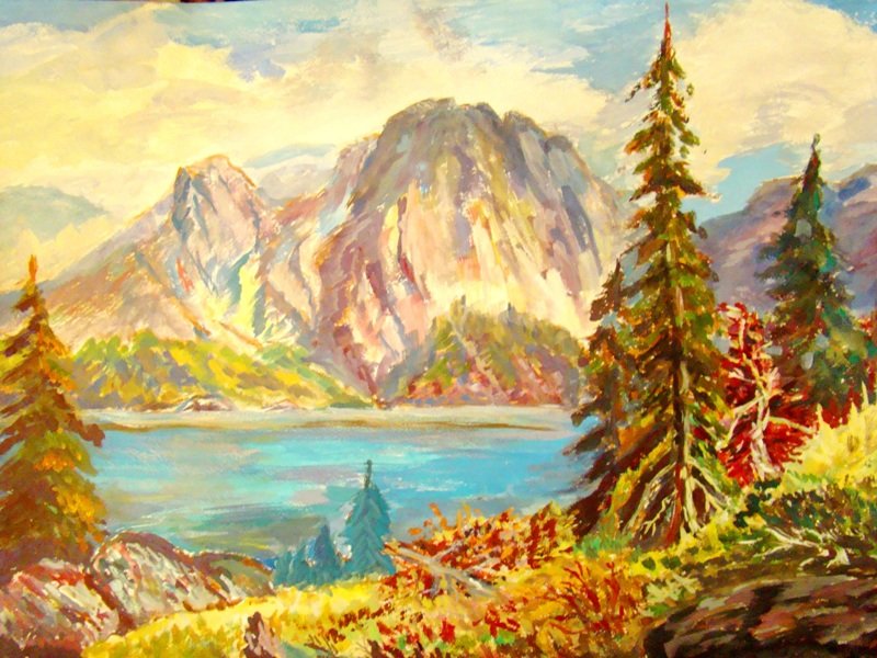 картина горный пейзаж фото