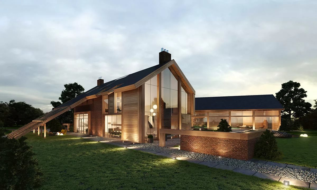 дом в стиле barn house фото